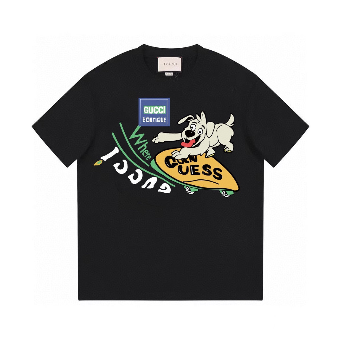 Camiseta Estampada Perro en Patineta