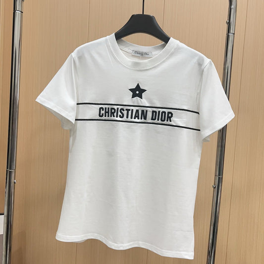 T-shirt femme avec lettres brodées étoilées