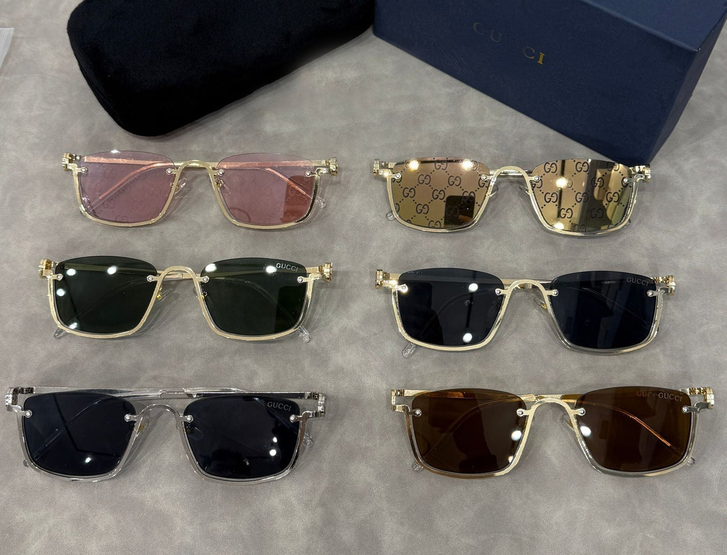 Gafas de sol retro a la moda con patillas de metal de primera calidad