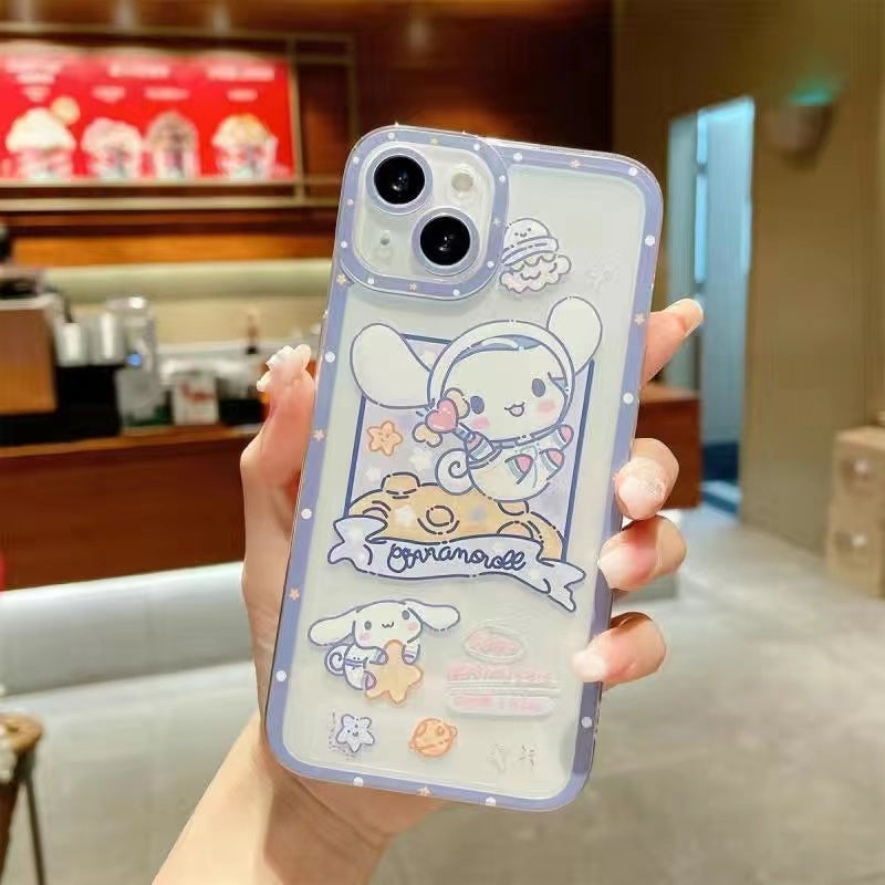 Funda transparente con soporte de dibujos animados