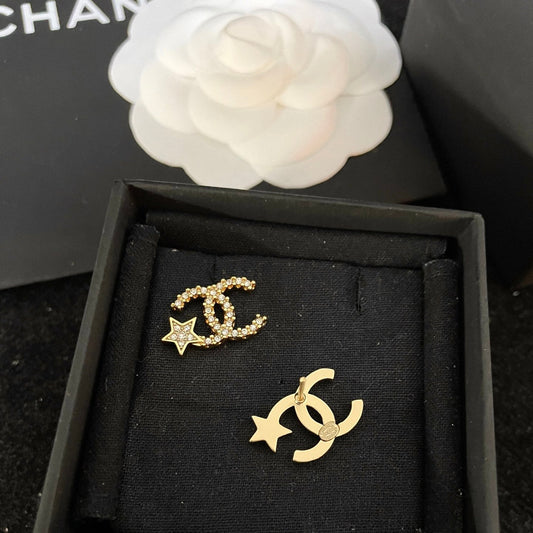 Boucles d'oreilles clous étoile zircon scintillant