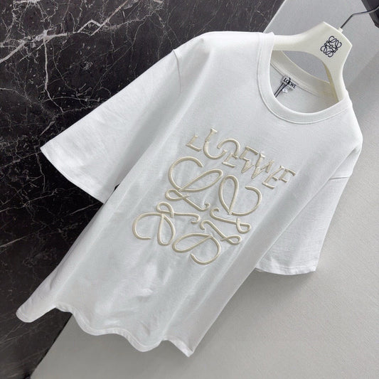 Nouveau T-shirt brodé lettre irrégulière