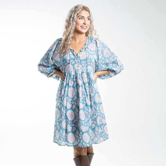 Robe Courte Hawa Tournesol Ciel