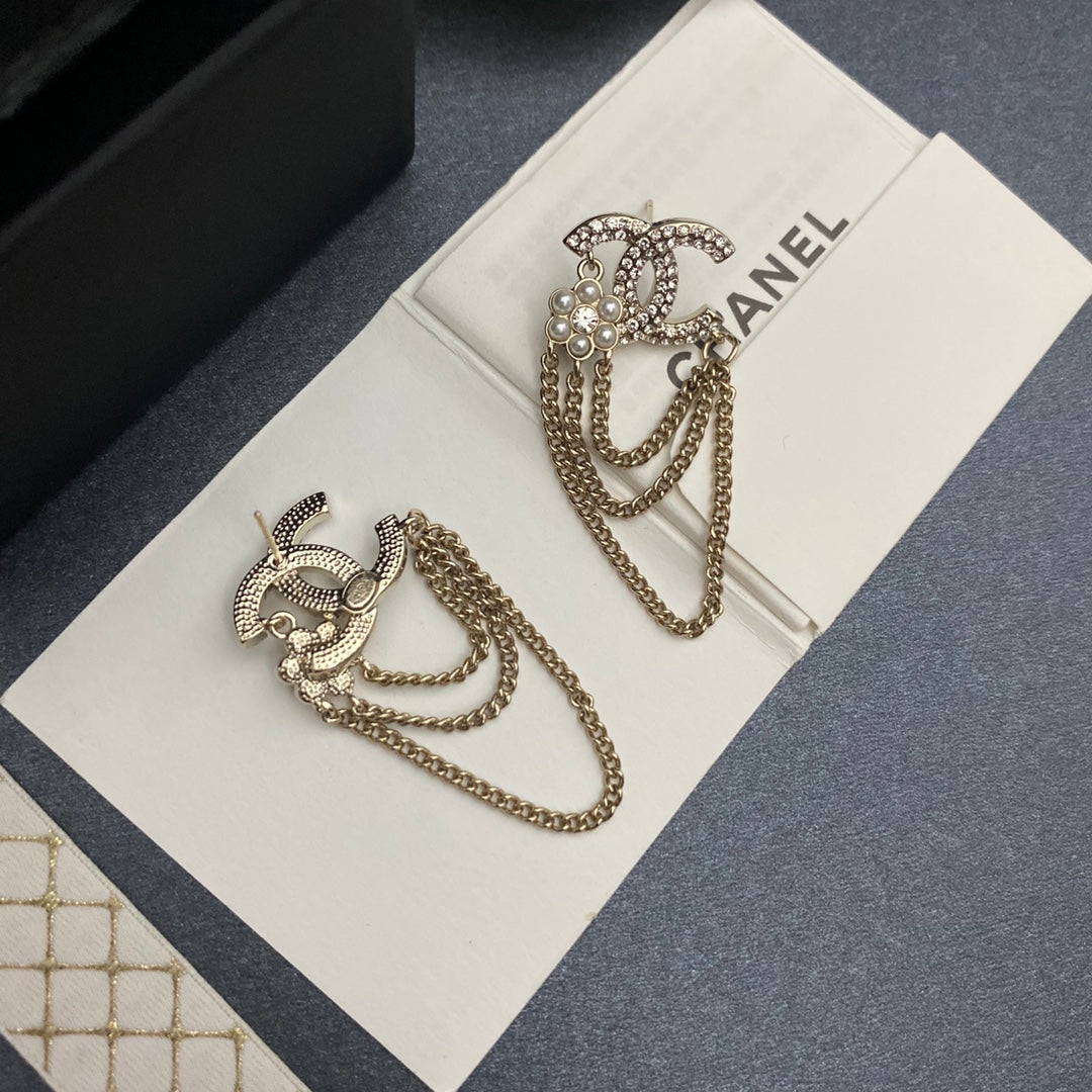 Pendientes de cadena de flores