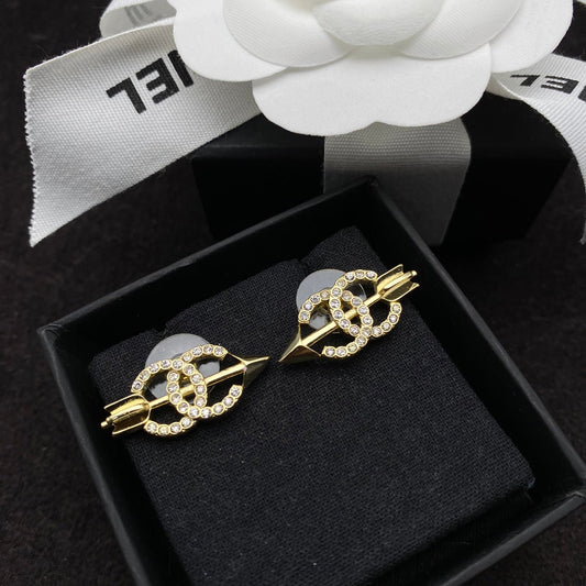 Boucles d'oreilles clous Zircon Flèche de Cupidon