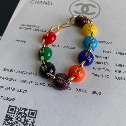 Bracelet perles arc-en-ciel tempérament
