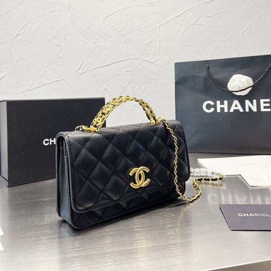 Sac à Bandoulière en Cuir avec Chaîne "Fashion Square"