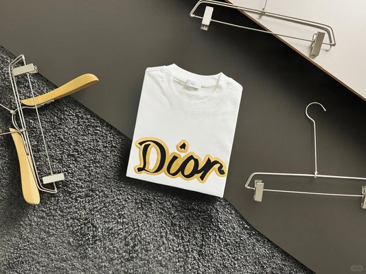 T-shirt à manches courtes et col rond en mousse avec logo en cuir