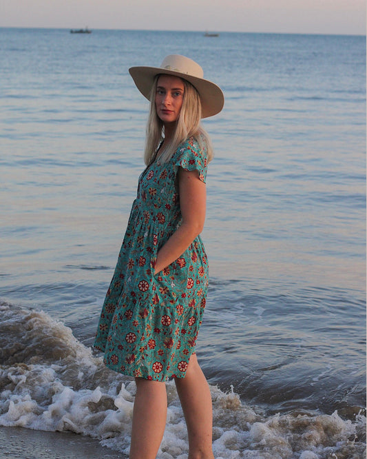 Robe courte Saheli en henné