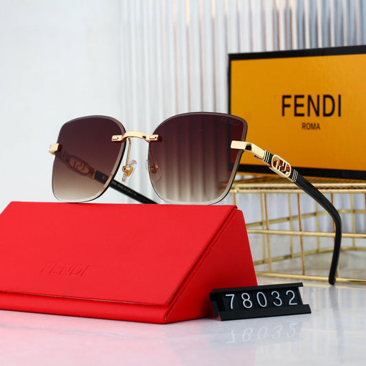 Lunettes de soleil tendance en métal avec monture F entrelacée