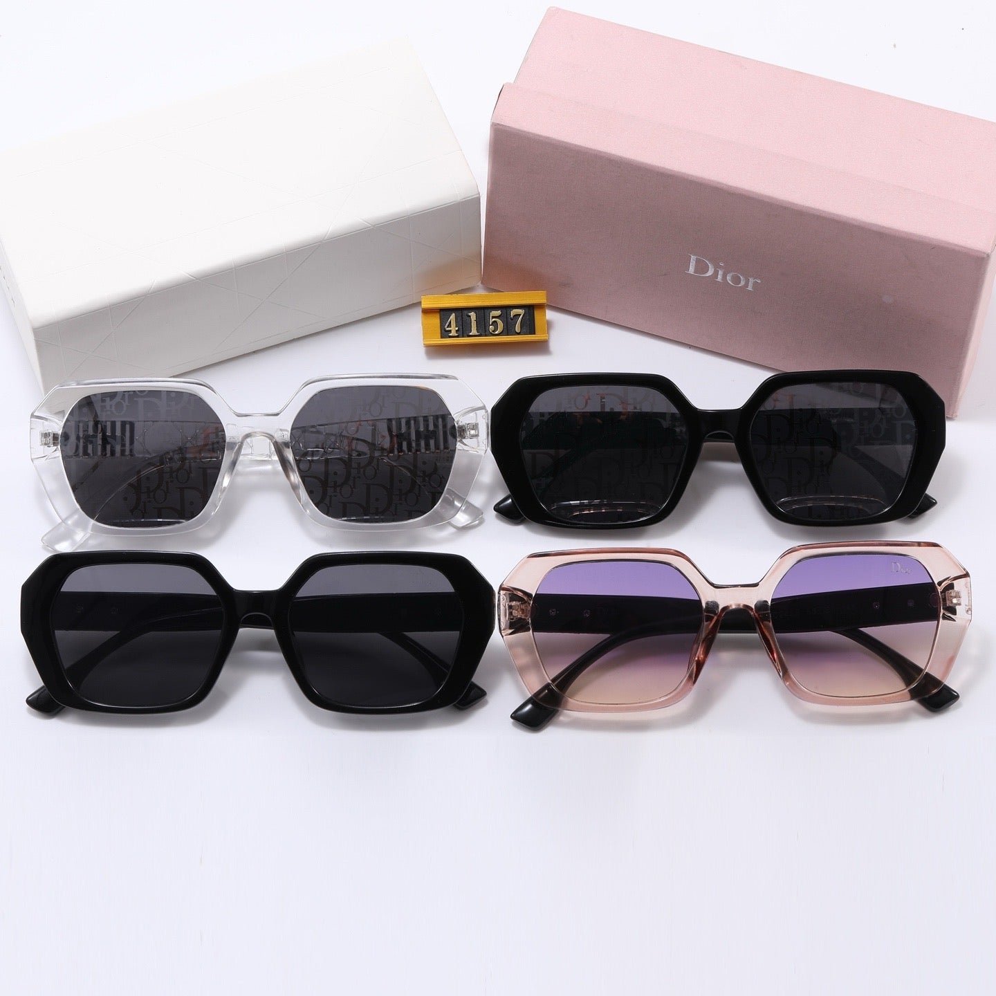 Gafas de sol rectangulares con relieve estilo vintage