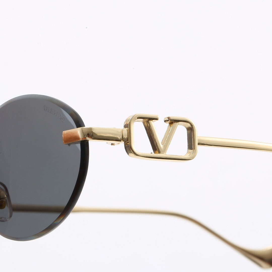 Rimless Oval Sunglasses, UV400 Polarized Fashion Shades 6A034