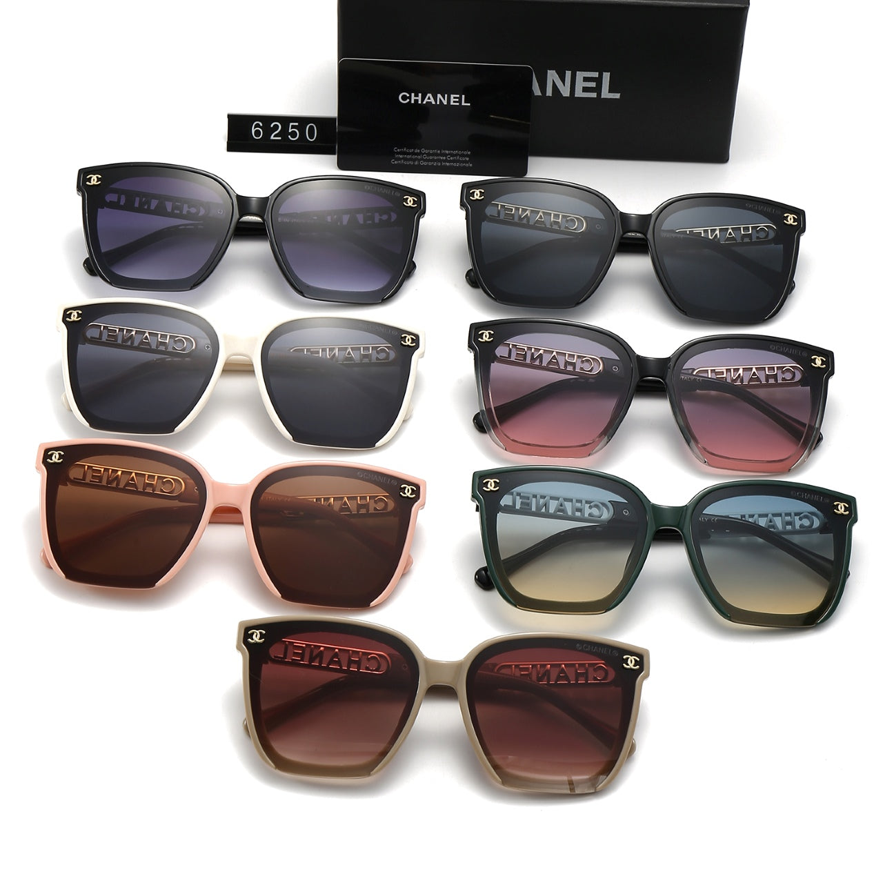 Gafas de sol clásicas con montura metálica y letras de moda