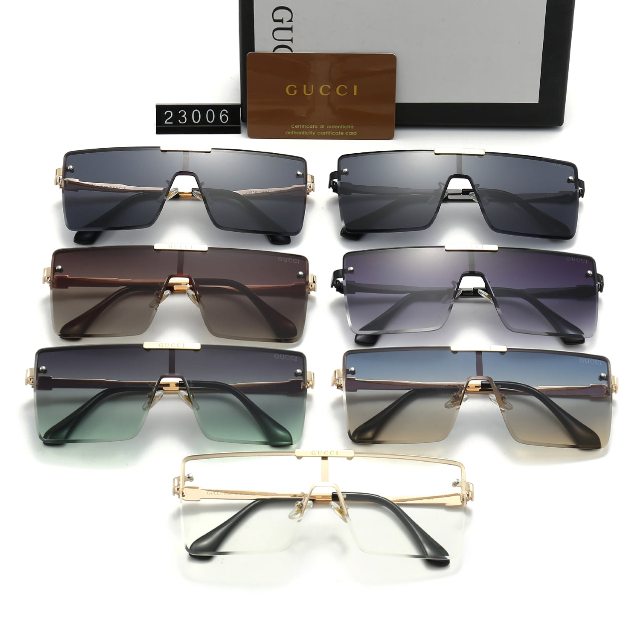 Gafas de sol HD cuadradas de una pieza con montura grande