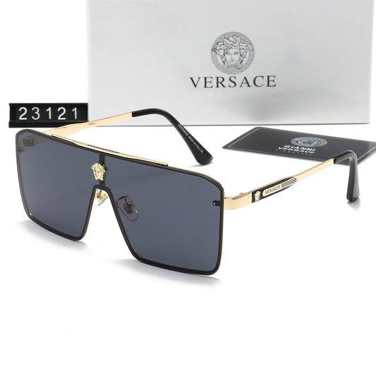 Lunettes de soleil rétro en métal avec lettres Méduse