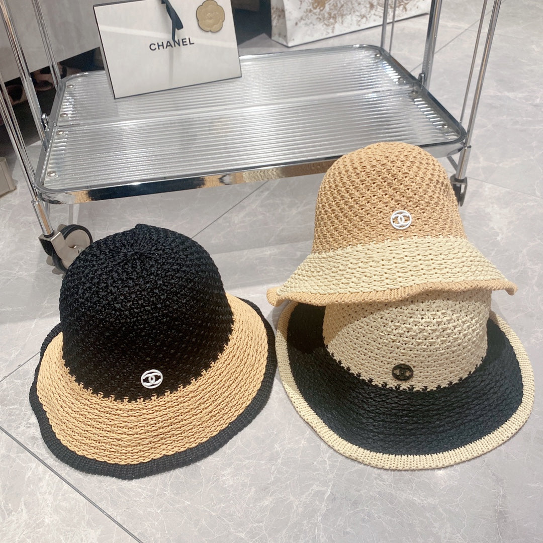 Sombrero tipo pescador de paja a la moda