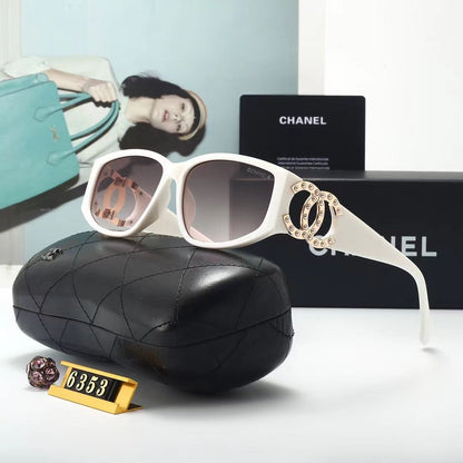 Lunettes de soleil en métal avec logo nacré pour femme