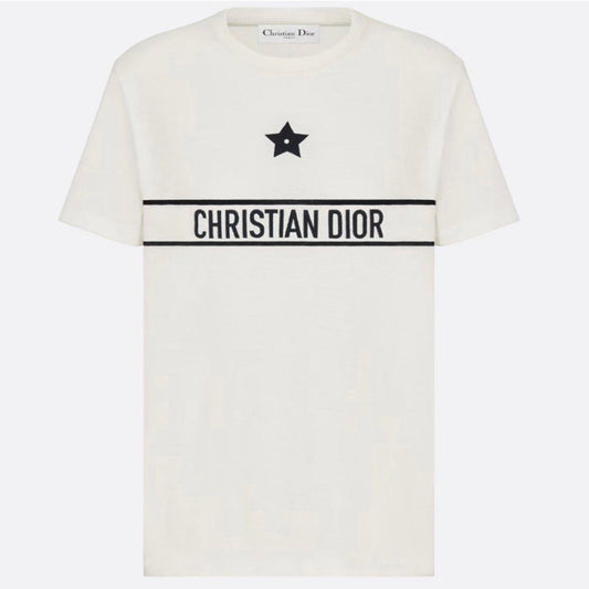 T-shirt femme avec lettres brodées étoilées