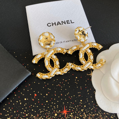 Boucles d'oreilles tendance en cuir plaqué or