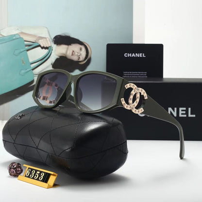 Lunettes de soleil en métal avec logo nacré pour femme