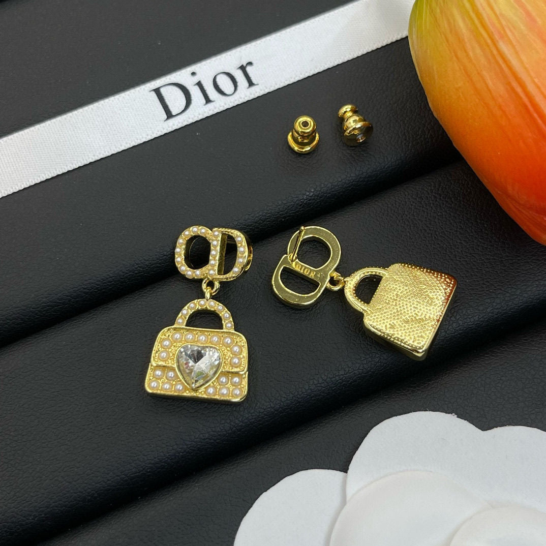 Pendientes de bolso con colgante de diamantes de imitación a la moda