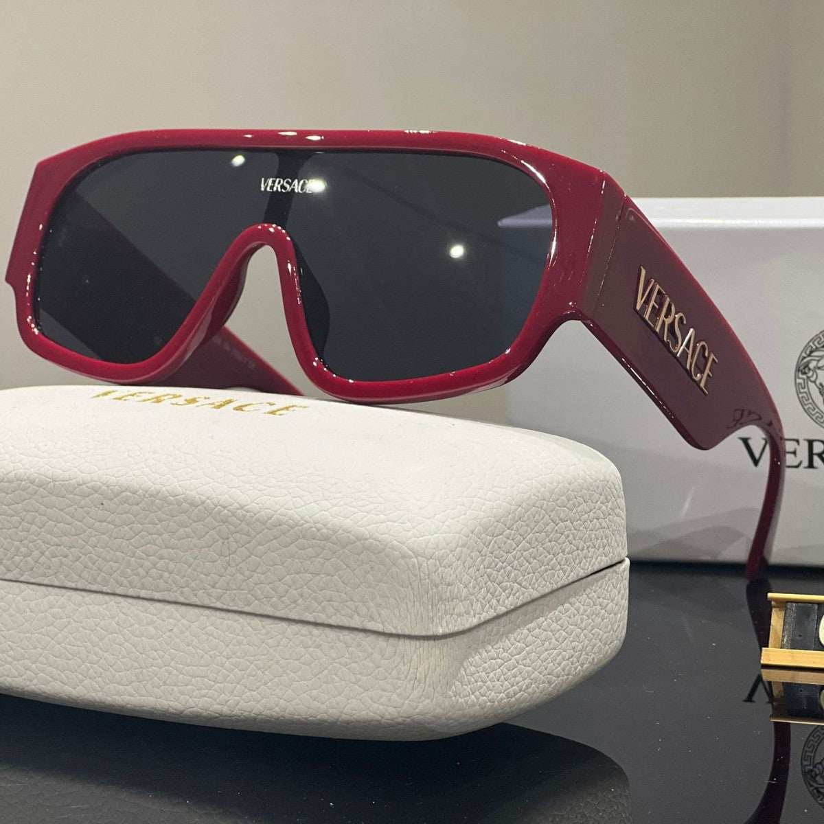 Gafas de sol unisex de una pieza con montura grande y a la moda