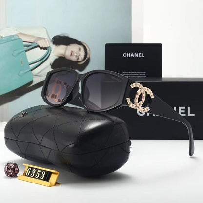 Lunettes de soleil en métal avec logo nacré pour femme