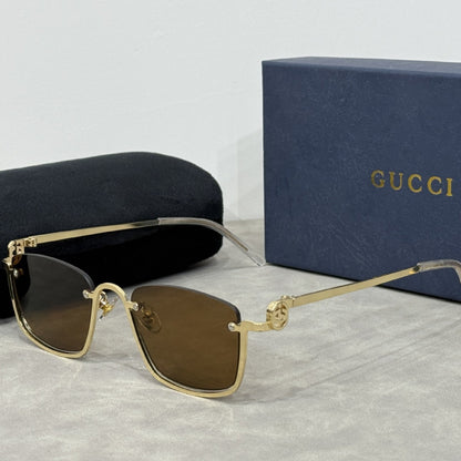 Gafas de sol retro a la moda con patillas de metal de primera calidad