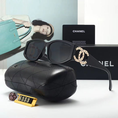 Lunettes de soleil en métal avec logo nacré pour femme