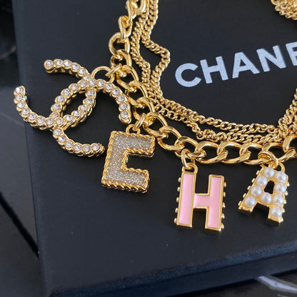 Bracelet Ajustable Pendentif Lettre Premium