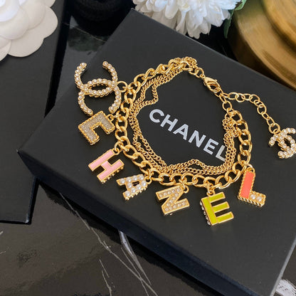 Bracelet Ajustable Pendentif Lettre Premium
