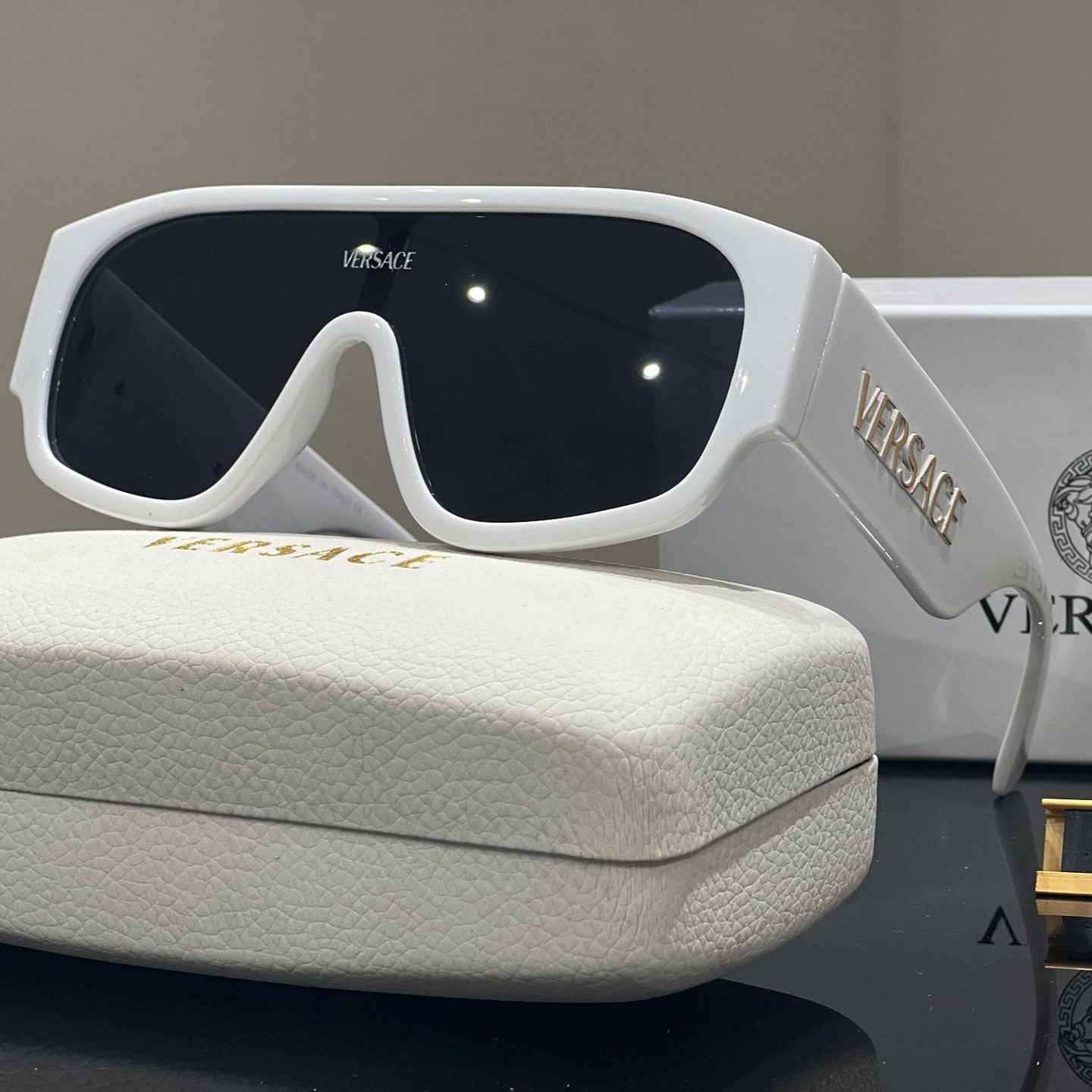 Gafas de sol unisex de una pieza con montura grande y a la moda