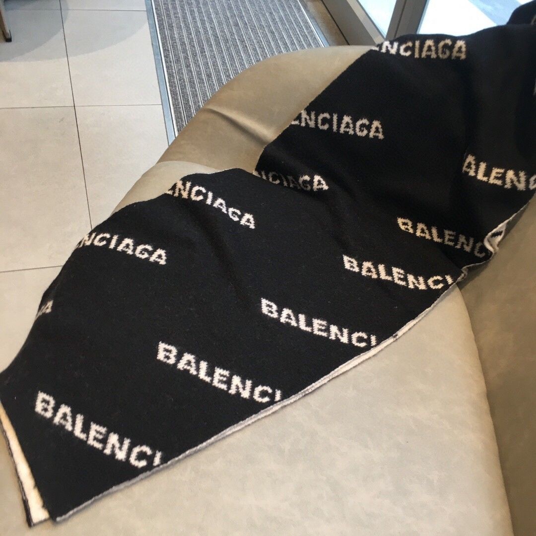 Bufanda de doble punto de cachemir con letras