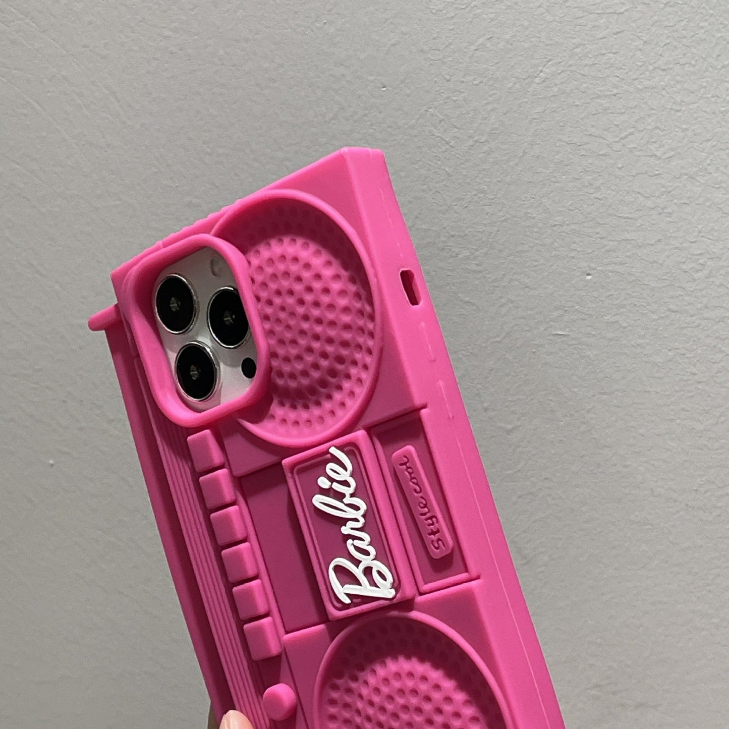 Funda de silicona para radio Y2K rosa