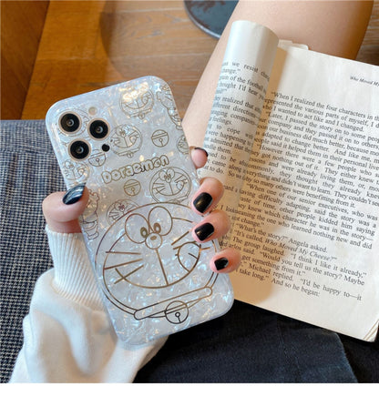 Bonita funda de dibujos animados con patrón de concha