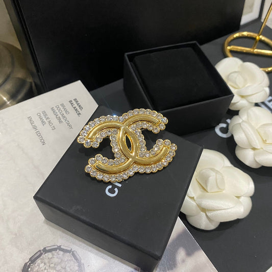 Broche Or Contour Diamant Premium