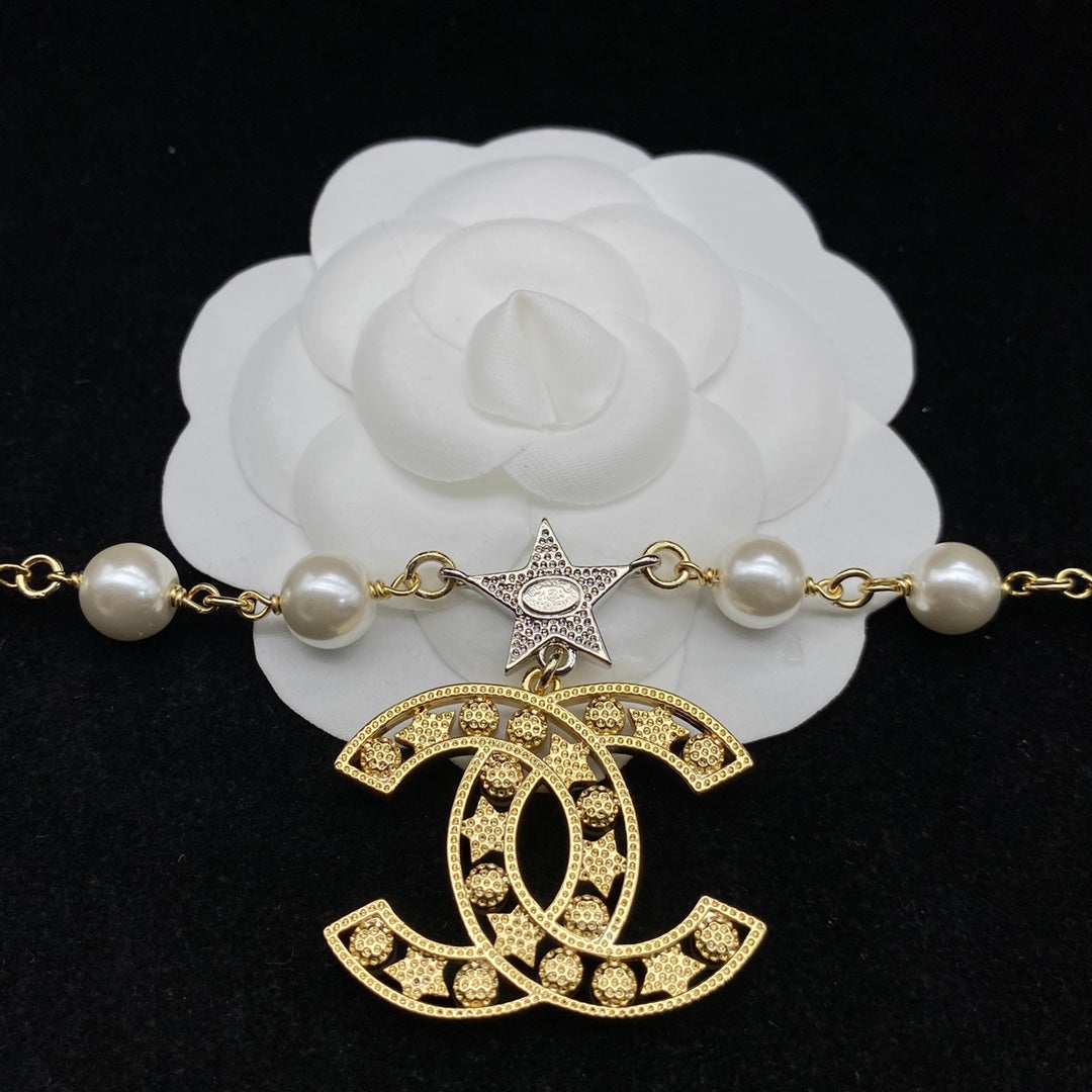 Collar ajustable de perlas Temperament Star