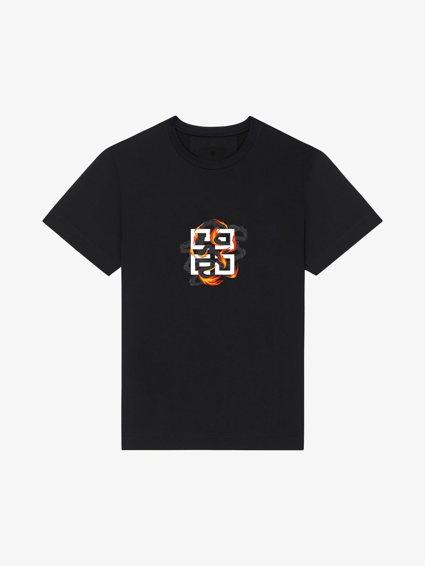 Camiseta clásica estampada con llamas