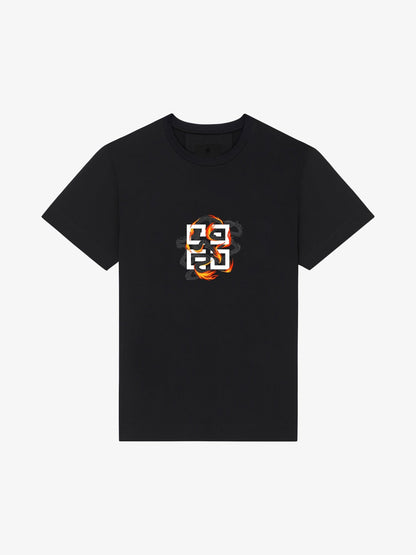 Camiseta clásica estampada con llamas