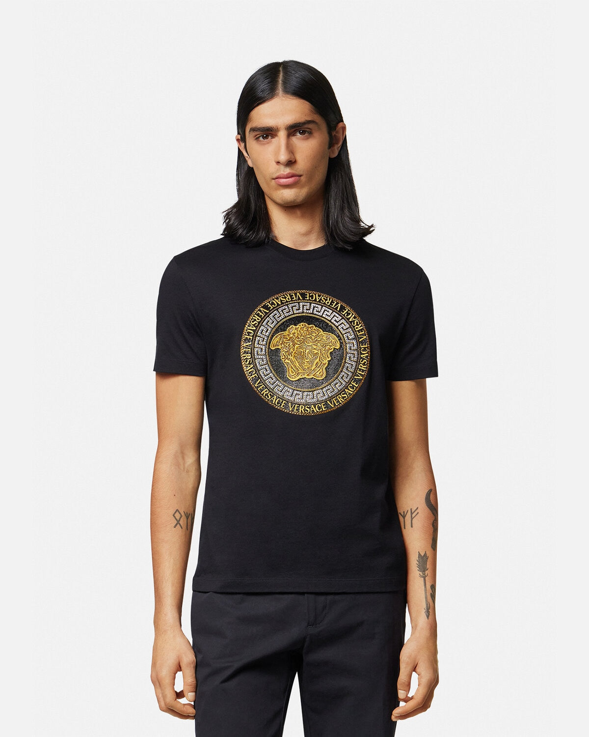 Camiseta Clásica Estampado Dorado