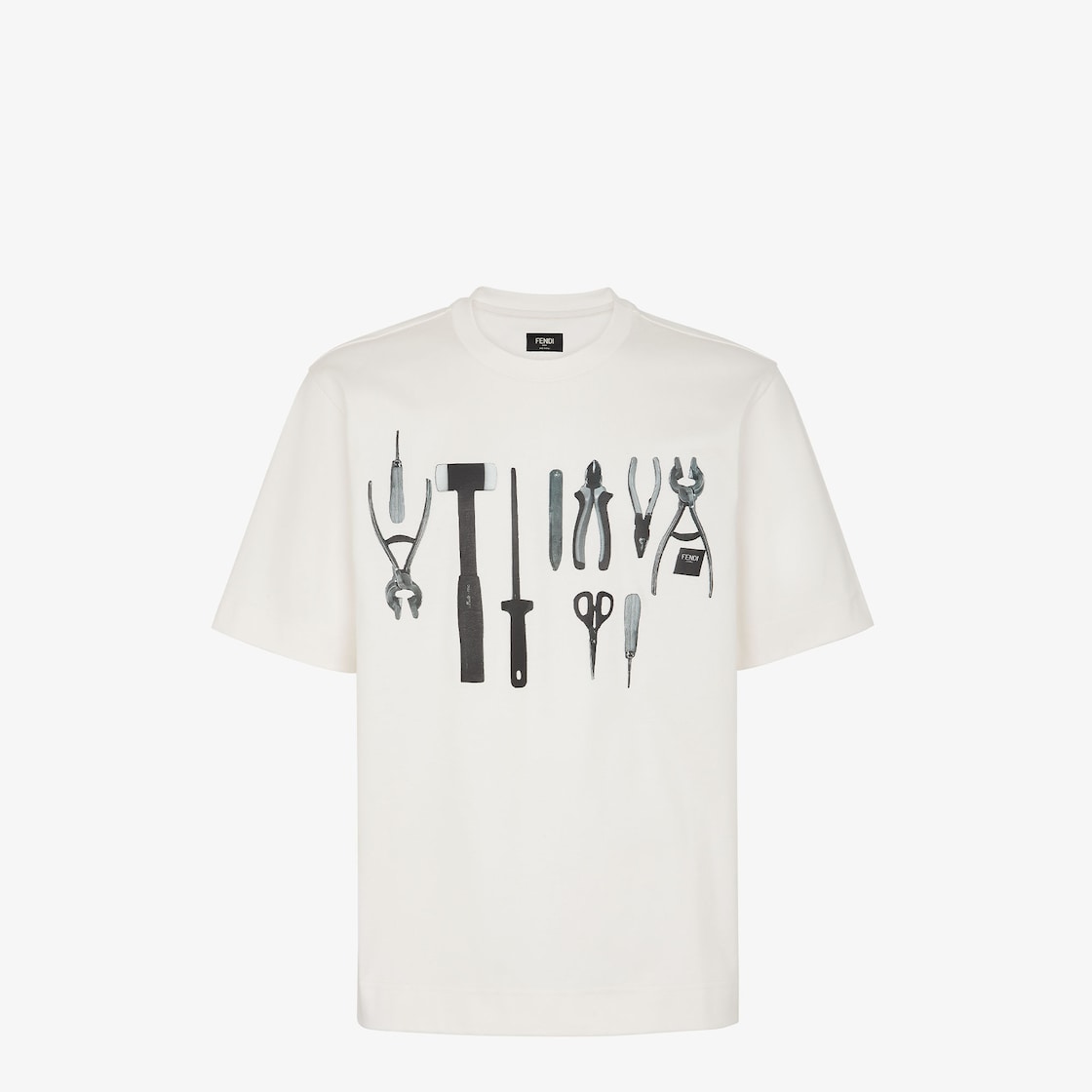Camiseta con estampado de herramientas