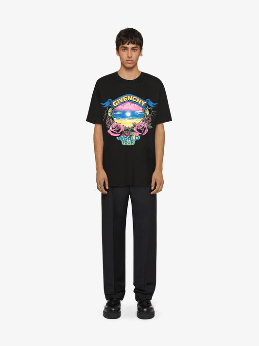 T-shirt imprimé fleurs roses