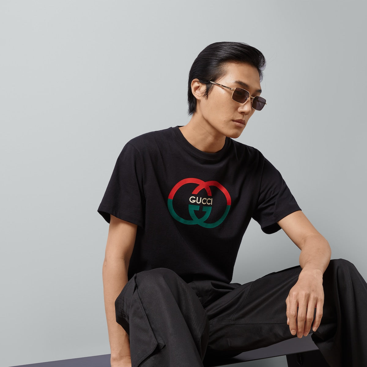 Camiseta con estampado clásico de patrón rojo y verde