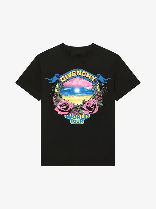 T-shirt imprimé fleurs roses
