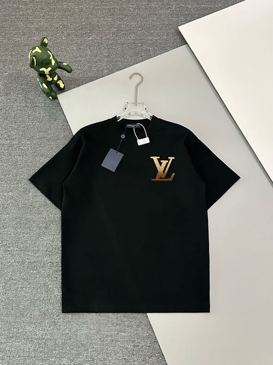 1105 Camiseta de cepillo de dientes con monograma dorado clásico nuevo