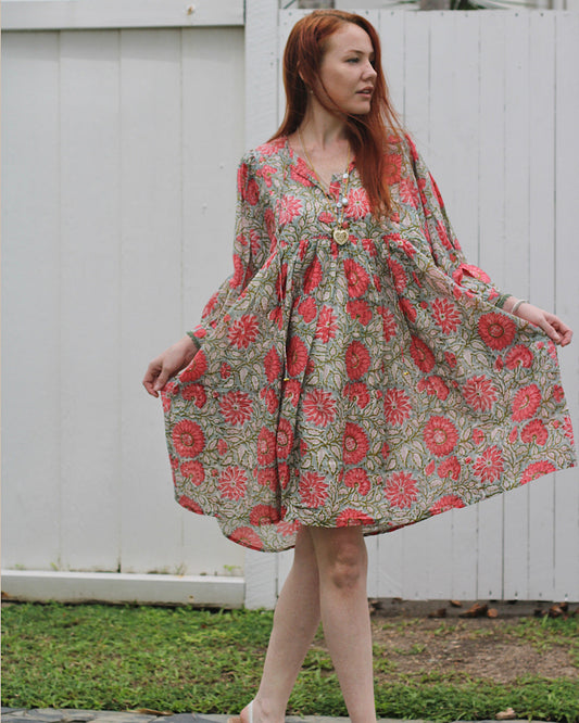 Robe courte Hawa motif Flora