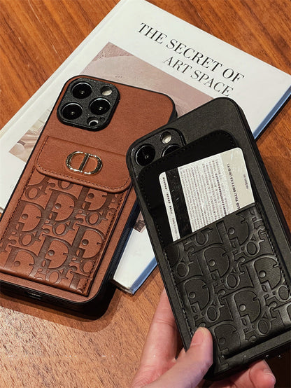 Estuche monedero de cuero de lujo