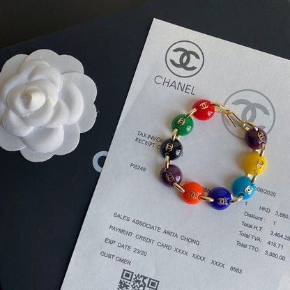 Bracelet perles arc-en-ciel tempérament