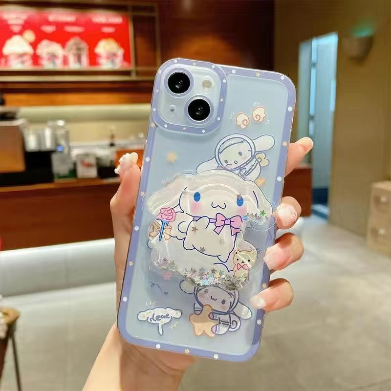 Funda transparente con soporte de dibujos animados