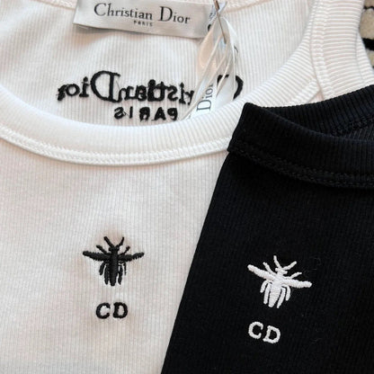 Camiseta sin mangas de algodón acanalado Bee